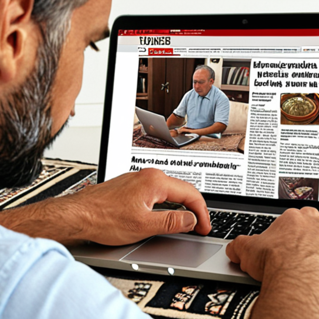 **

*   **Focus:** A person meticulously examining the source of a news article on a laptop screen. Show details like checking the URL, the "About Us" section of the website, and researching the author. The overall feeling should be one of careful investigation and critical thinking. Maybe include subtle Turkish design elements in the background (like a rug or a tea set).

**
