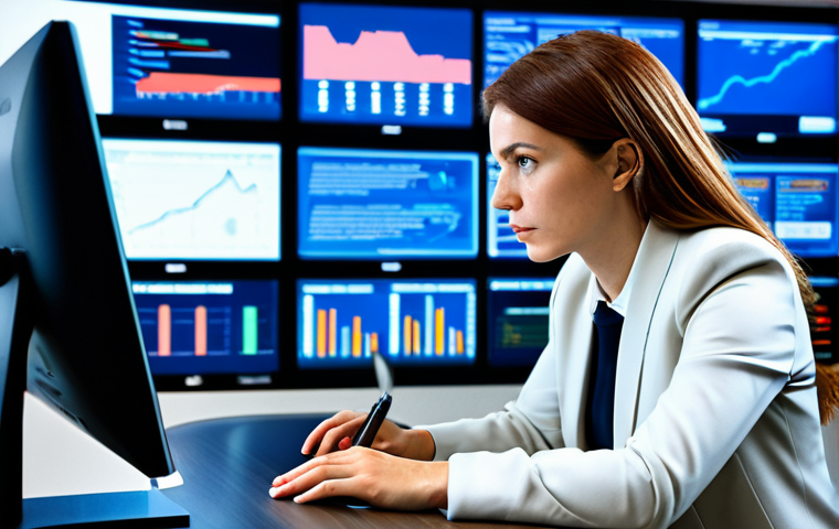 A professional individual, fully clothed in a modest business suit, sitting calmly at a sleek, modern desk. The individual is focused on multiple digital screens displaying a sophisticated, yet complex, array of news headlines, charts, and information. The scene captures a pensive moment of analysis, reflecting the challenge of navigating information in the digital age. The background is a clean, contemporary office space with soft ambient lighting. Professional photography, high resolution, detailed textures, natural pose. safe for work, appropriate content, family-friendly, perfect anatomy, correct proportions, well-formed hands, proper finger count.
