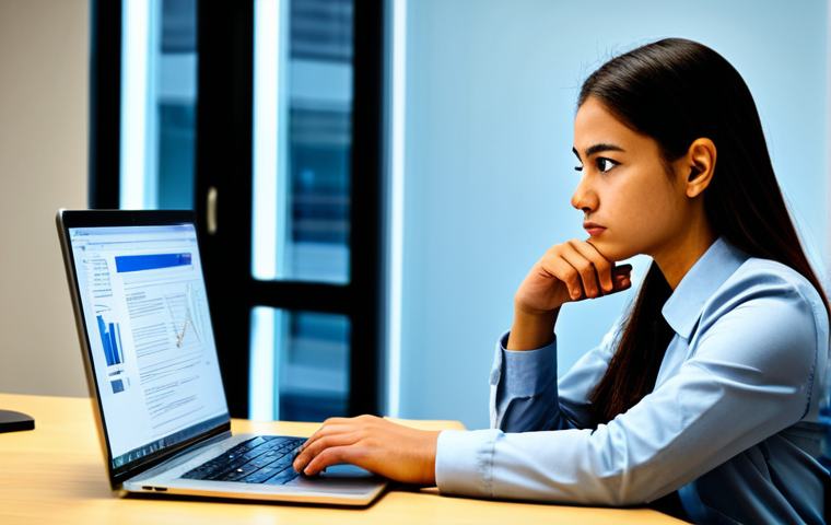 **
A focused young professional, fully clothed in a modest business casual outfit, sitting at a clean, well-lit desk in a modern office. The individual is thoughtfully analyzing information on a laptop screen, with multiple browser tabs open, suggesting research and cross-referencing of sources. The expression is serious and contemplative, embodying critical thinking and strong digital literacy skills. Natural pose, perfect anatomy, correct proportions, well-formed hands, proper finger count, natural body body proportions. Professional photography, high-resolution, sharp focus, clear details. Safe for work, appropriate content, family-friendly.
2. **Prompt for